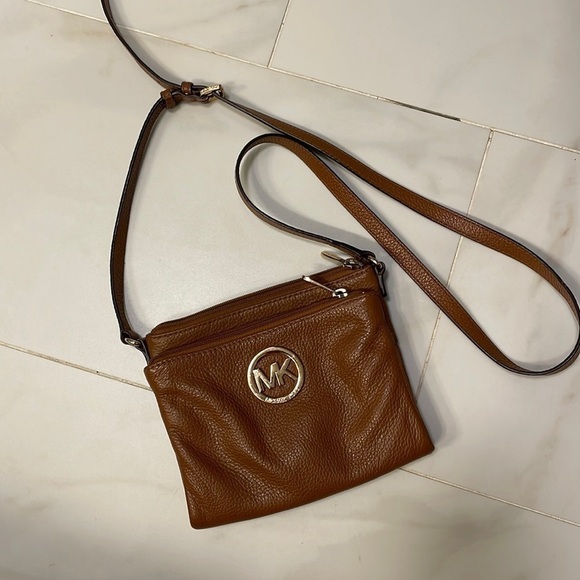 Michael Kors Handbags - Michael Kors Brown Crossbody Bag with Gold Details